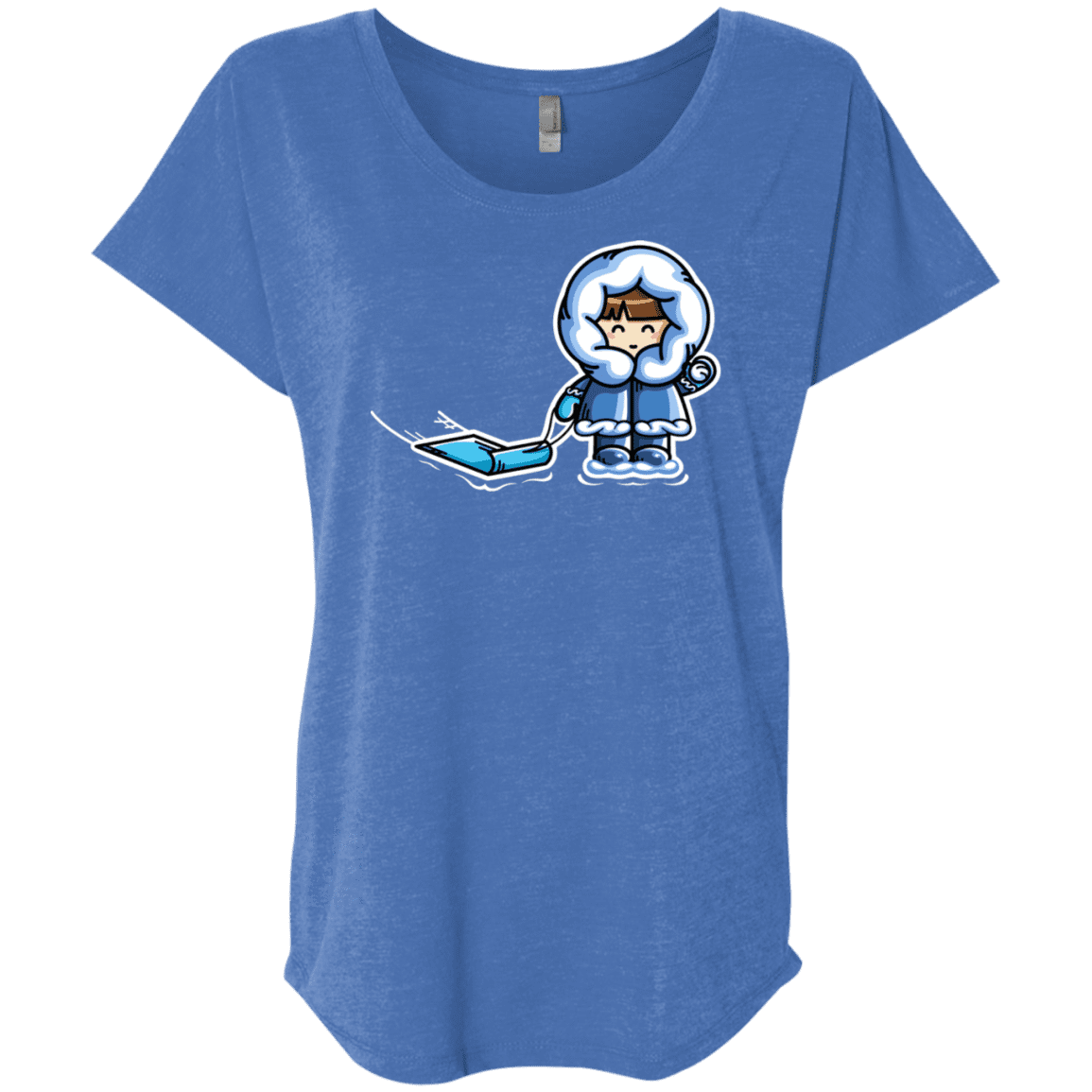 T-Shirts Vintage Royal / X-Small Kawaii Cute Fun In The Snow Triblend Dolman Sleeve