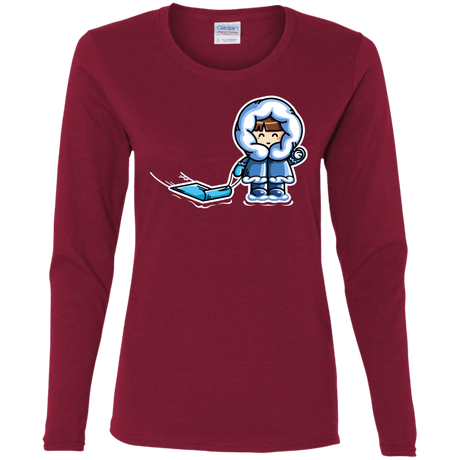 T-Shirts Cardinal / S Kawaii Cute Fun In The Snow Women's Long Sleeve T-Shirt