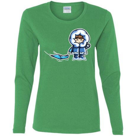 T-Shirts Irish Green / S Kawaii Cute Fun In The Snow Women's Long Sleeve T-Shirt