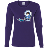 T-Shirts Purple / S Kawaii Cute Fun In The Snow Women's Long Sleeve T-Shirt