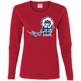 T-Shirts Red / S Kawaii Cute Fun In The Snow Women's Long Sleeve T-Shirt