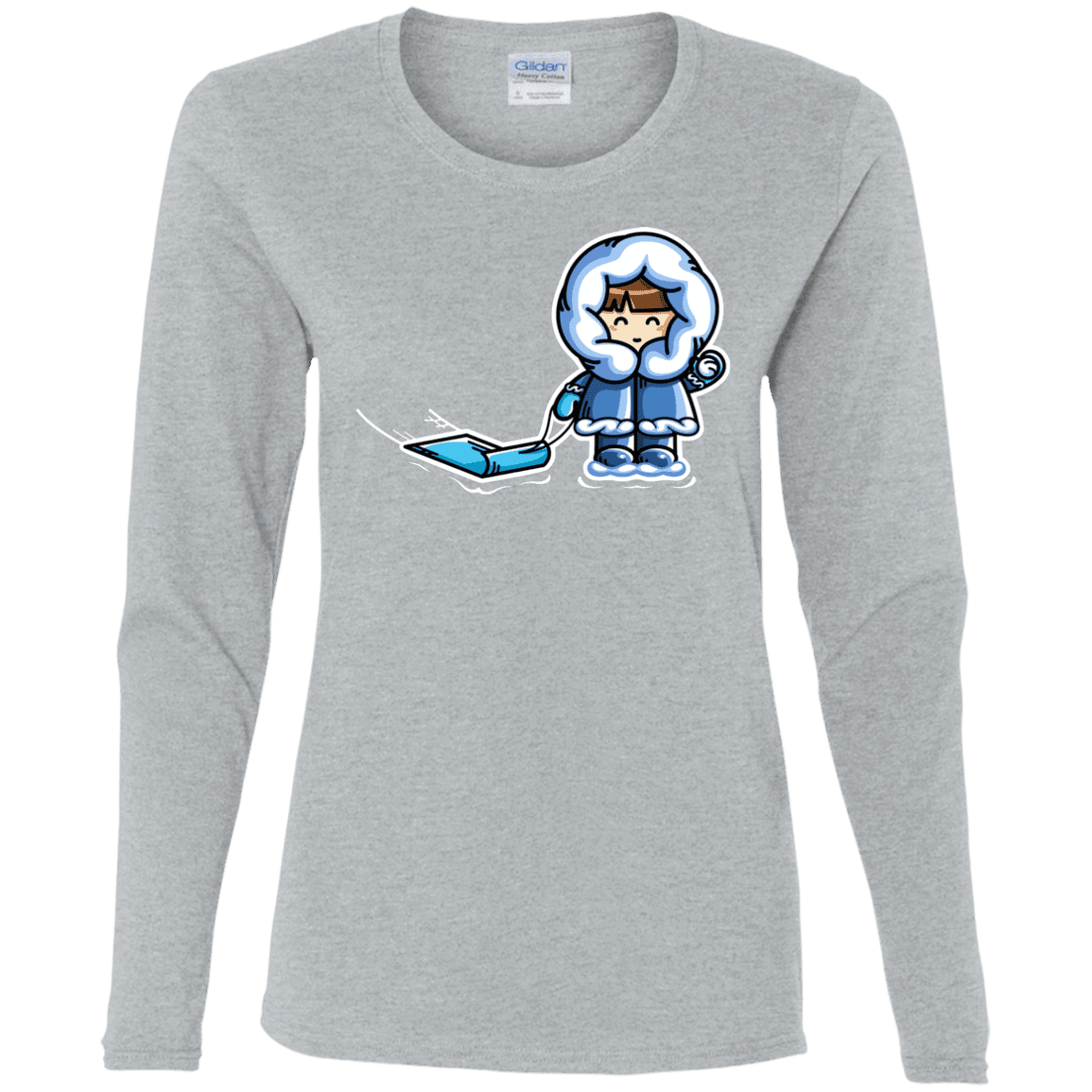 T-Shirts Sport Grey / S Kawaii Cute Fun In The Snow Women's Long Sleeve T-Shirt