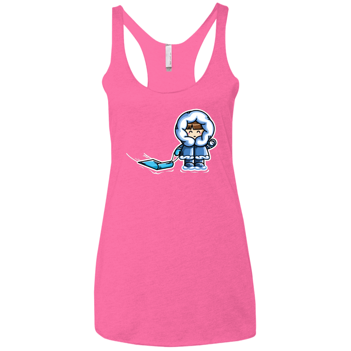 T-Shirts Vintage Pink / X-Small Kawaii Cute Fun In The Snow Women's Triblend Racerback Tank