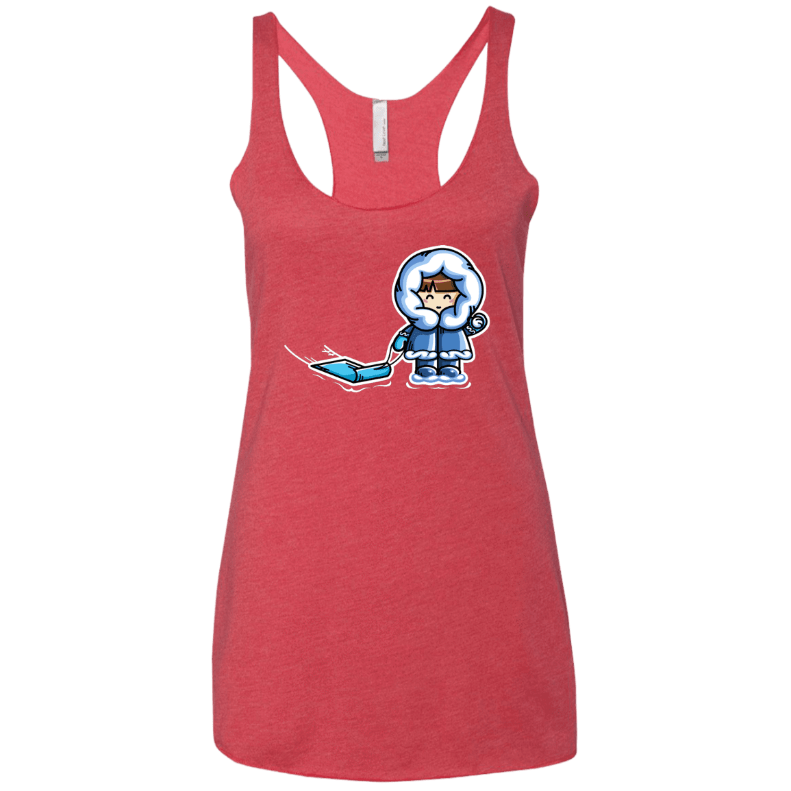 T-Shirts Vintage Red / X-Small Kawaii Cute Fun In The Snow Women's Triblend Racerback Tank