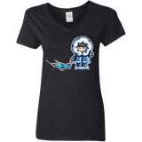 T-Shirts Black / S Kawaii Cute Fun In The Snow Women's V-Neck T-Shirt