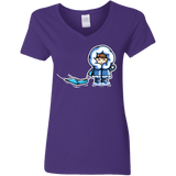 T-Shirts Purple / S Kawaii Cute Fun In The Snow Women's V-Neck T-Shirt