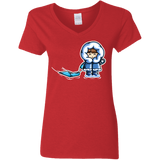 T-Shirts Red / S Kawaii Cute Fun In The Snow Women's V-Neck T-Shirt