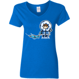 T-Shirts Royal / S Kawaii Cute Fun In The Snow Women's V-Neck T-Shirt