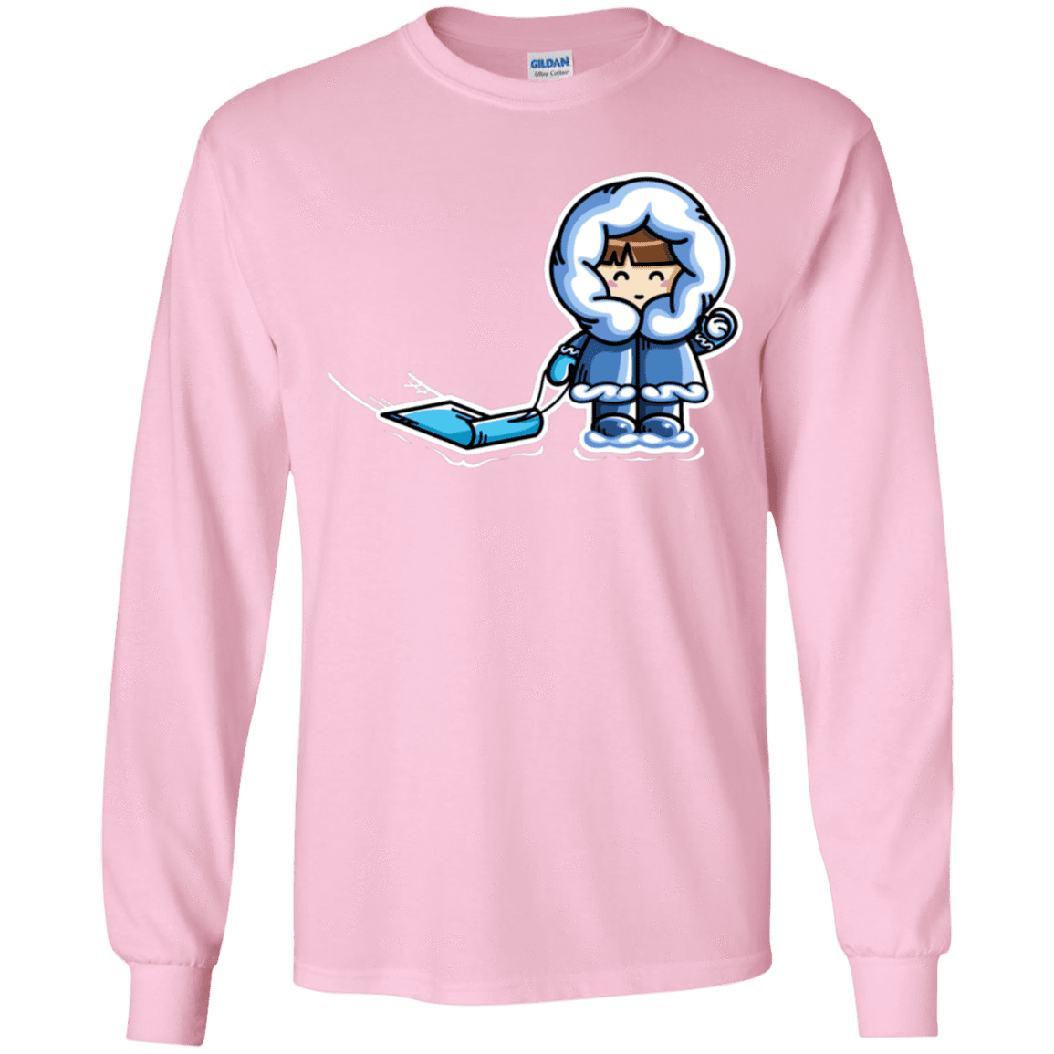 T-Shirts Light Pink / YS Kawaii Cute Fun In The Snow Youth Long Sleeve T-Shirt