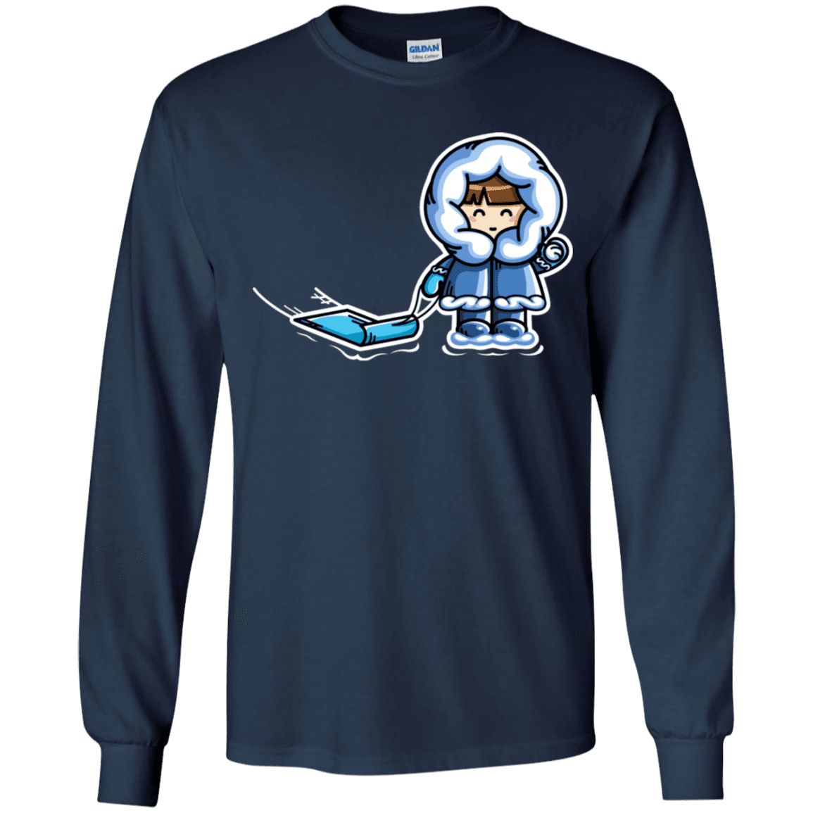 T-Shirts Navy / YS Kawaii Cute Fun In The Snow Youth Long Sleeve T-Shirt