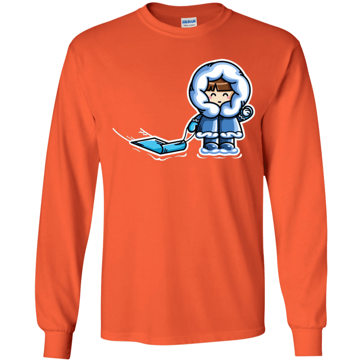 T-Shirts Orange / YS Kawaii Cute Fun In The Snow Youth Long Sleeve T-Shirt