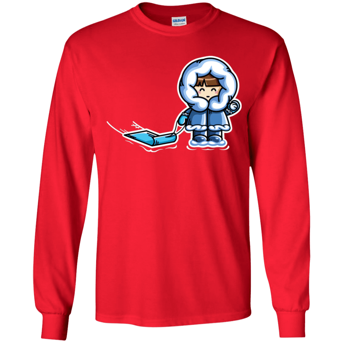 T-Shirts Red / YS Kawaii Cute Fun In The Snow Youth Long Sleeve T-Shirt