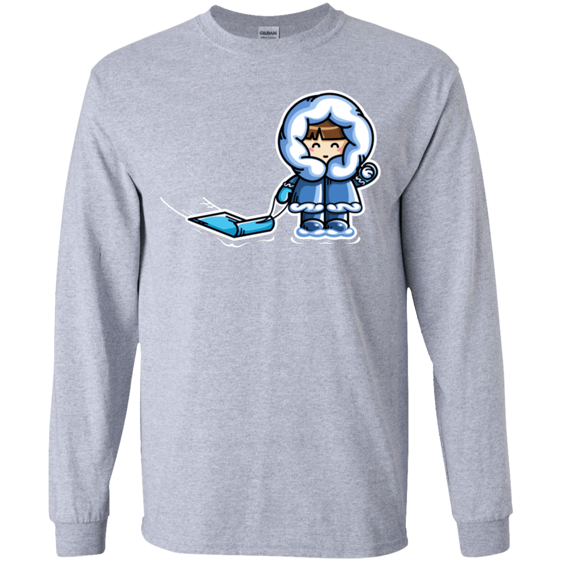 T-Shirts Sport Grey / YS Kawaii Cute Fun In The Snow Youth Long Sleeve T-Shirt