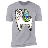 T-Shirts Heather Grey / YXS Kawaii Cute Llama Carrying Presents Boys Premium T-Shirt