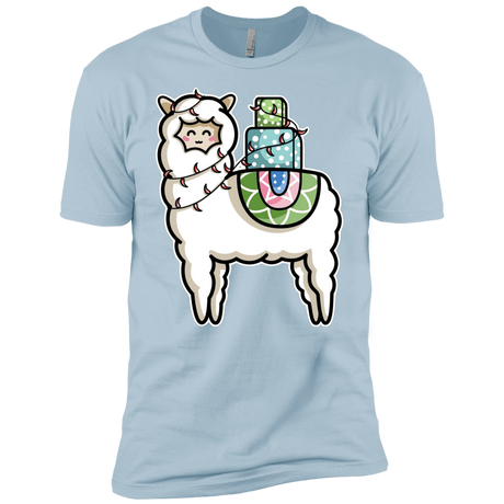 T-Shirts Light Blue / YXS Kawaii Cute Llama Carrying Presents Boys Premium T-Shirt