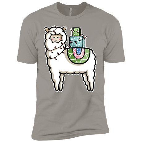 T-Shirts Light Grey / YXS Kawaii Cute Llama Carrying Presents Boys Premium T-Shirt