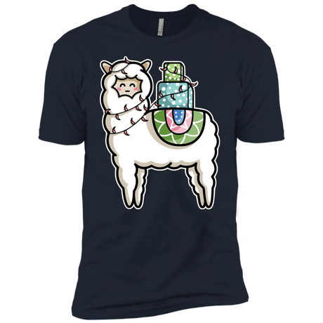 T-Shirts Midnight Navy / YXS Kawaii Cute Llama Carrying Presents Boys Premium T-Shirt