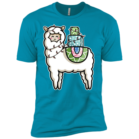 T-Shirts Turquoise / YXS Kawaii Cute Llama Carrying Presents Boys Premium T-Shirt