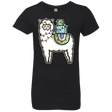 T-Shirts Black / YXS Kawaii Cute Llama Carrying Presents Girls Premium T-Shirt