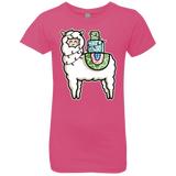 T-Shirts Hot Pink / YXS Kawaii Cute Llama Carrying Presents Girls Premium T-Shirt