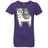 T-Shirts Purple Rush / YXS Kawaii Cute Llama Carrying Presents Girls Premium T-Shirt