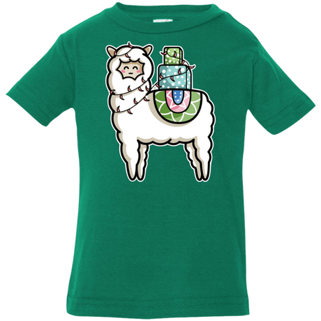 T-Shirts Kelly / 6 Months Kawaii Cute Llama Carrying Presents Infant Premium T-Shirt