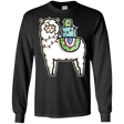 T-Shirts Black / S Kawaii Cute Llama Carrying Presents Men's Long Sleeve T-Shirt