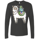 T-Shirts Heavy Metal / S Kawaii Cute Llama Carrying Presents Men's Premium Long Sleeve