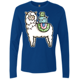 T-Shirts Royal / S Kawaii Cute Llama Carrying Presents Men's Premium Long Sleeve