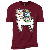 T-Shirts Cardinal / X-Small Kawaii Cute Llama Carrying Presents Men's Premium T-Shirt