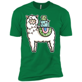 T-Shirts Kelly Green / X-Small Kawaii Cute Llama Carrying Presents Men's Premium T-Shirt
