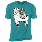 T-Shirts Tahiti Blue / X-Small Kawaii Cute Llama Carrying Presents Men's Premium T-Shirt