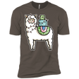 T-Shirts Warm Grey / X-Small Kawaii Cute Llama Carrying Presents Men's Premium T-Shirt