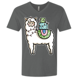 T-Shirts Heavy Metal / X-Small Kawaii Cute Llama Carrying Presents Men's Premium V-Neck