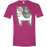 T-Shirts Antique Heliconia / S Kawaii Cute Llama Carrying Presents Men's Semi-Fitted Softstyle