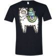 T-Shirts Black / X-Small Kawaii Cute Llama Carrying Presents Men's Semi-Fitted Softstyle