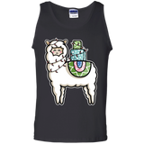 T-Shirts Black / S Kawaii Cute Llama Carrying Presents Men's Tank Top