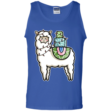 T-Shirts Royal / S Kawaii Cute Llama Carrying Presents Men's Tank Top