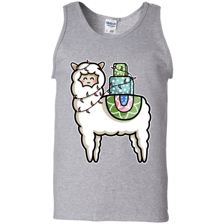T-Shirts Sport Grey / S Kawaii Cute Llama Carrying Presents Men's Tank Top