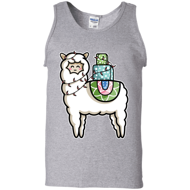 T-Shirts Sport Grey / S Kawaii Cute Llama Carrying Presents Men's Tank Top