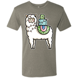 T-Shirts Venetian Grey / S Kawaii Cute Llama Carrying Presents Men's Triblend T-Shirt