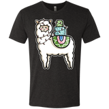 T-Shirts Vintage Black / S Kawaii Cute Llama Carrying Presents Men's Triblend T-Shirt