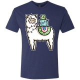 T-Shirts Vintage Navy / S Kawaii Cute Llama Carrying Presents Men's Triblend T-Shirt
