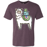 T-Shirts Vintage Purple / S Kawaii Cute Llama Carrying Presents Men's Triblend T-Shirt