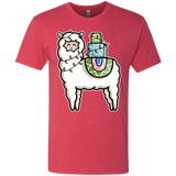 T-Shirts Vintage Red / S Kawaii Cute Llama Carrying Presents Men's Triblend T-Shirt