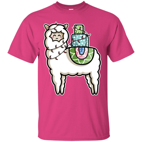 T-Shirts Heliconia / S Kawaii Cute Llama Carrying Presents T-Shirt