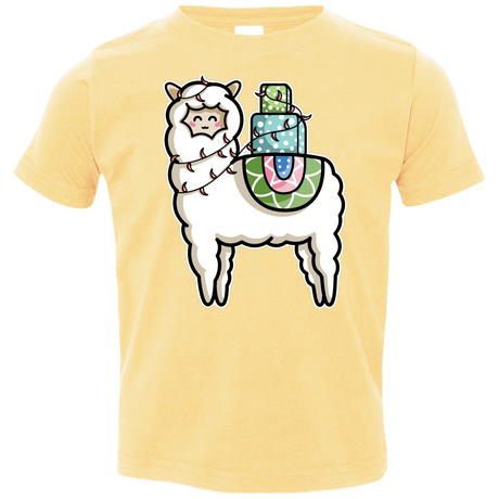 T-Shirts Butter / 2T Kawaii Cute Llama Carrying Presents Toddler Premium T-Shirt