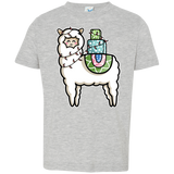 T-Shirts Heather Grey / 2T Kawaii Cute Llama Carrying Presents Toddler Premium T-Shirt