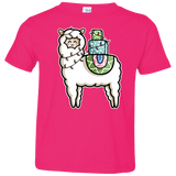 T-Shirts Hot Pink / 2T Kawaii Cute Llama Carrying Presents Toddler Premium T-Shirt