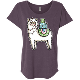 T-Shirts Vintage Purple / X-Small Kawaii Cute Llama Carrying Presents Triblend Dolman Sleeve